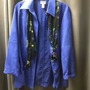 Chico’s Design light weight jacket with scarf